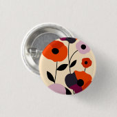 Badge Rond 2,50 Cm Bloom minimal du pavot (Devant & derrière)