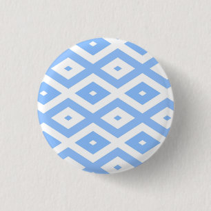 Badge Rond 2,50 Cm Blue and white diamond pattern