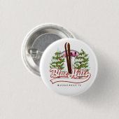 Badge Rond 2,50 Cm Blue Hills Massachusetts logo Ski (Devant & derrière)