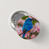 Badge Rond 2,50 Cm Bluebird de printemps (Devant & derrière)