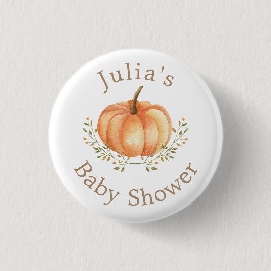 Badge Rond 2,50 Cm Boho Citrouille Automne Autumn Foliage Baby shower (Devant)
