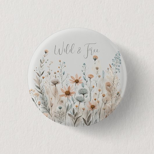 Badge Rond 2,50 Cm Boho Wildflower (Devant)