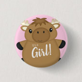 Badge Rond 2,50 Cm Bois du Baby shower de l'orignal (Devant)