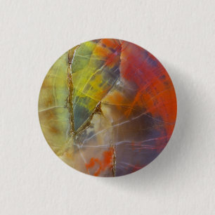 Badge Rond 2,50 Cm Bois pétrifié aux couleurs de l'arc-en-ciel