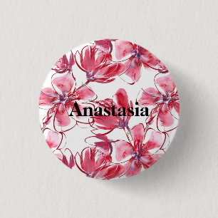 Badge Rond 2,50 Cm Boisson cool, Extraordinaire Fleurs Roses
