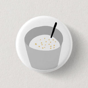 Badge Rond 2,50 Cm Bol de gruau de petit-déjeuner avec cuillère