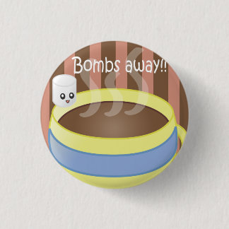 Badge Rond 2,50 Cm Bombes loin - guimauve et café
