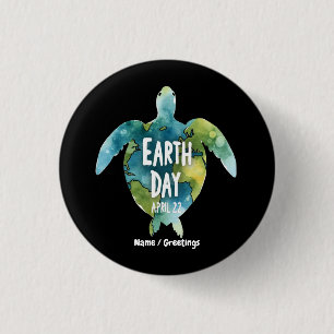 Badge Rond 2,50 Cm Bon Jour des terres Sauvez la Terre et Sauvez la T