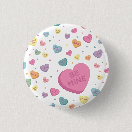 Badge Rond 2,50 Cm Bonbons Amoureux Février Fête Faveurs (Devant)