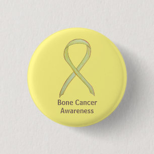 Badge Rond 2,50 Cm Bone Cancer Yellow Awareness Ribbon Custom Pins