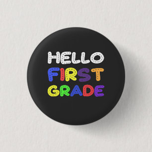 Badge Rond 2,50 Cm Bonjour 1ère année Retour à l'école Cadeau