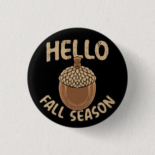 Badge Rond 2,50 Cm Bonjour saison automne cosy Gland