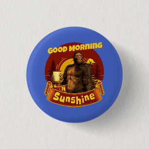 Badge Rond 2,50 Cm Bonjour Soleil Bigfoot Café Humour Art