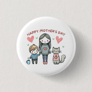 Badge Rond 2,50 Cm Bonne fête des mères