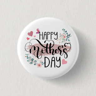 Badge Rond 2,50 Cm Bonne fête des mères 2025 mignonne florale pour le