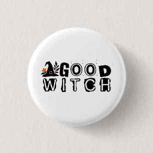 Badge Rond 2,50 Cm Bonne Sorcière Halloween