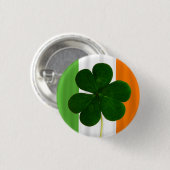Badge Rond 2,50 Cm Bonne St. Patrick's Day Irlandais Drapeau Shamrock (Devant & derrière)