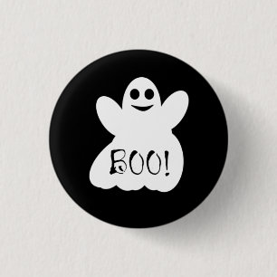 Badge Rond 2,50 Cm Boo ! Bouton du Fantôme d'Halloween