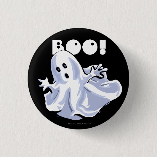 Badge Rond 2,50 Cm BOO ! Bouton Fantôme (Devant)