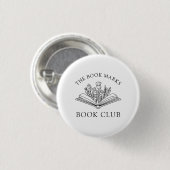 Badge Rond 2,50 Cm Book Club Name Gift Button (Devant & derrière)