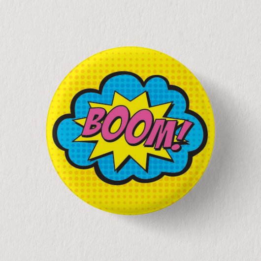 Badge Rond 2,50 Cm BOOM ! Pin superbe GV2 de fille (Devant)
