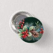 Badge Rond 2,50 Cm Bordure aquarelle rustique (Devant & derrière)