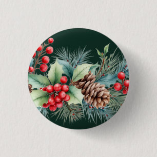 Badge Rond 2,50 Cm Bordure aquarelle rustique