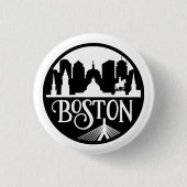 Badge Rond 2,50 Cm Boston Skyline (Devant)