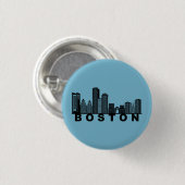 Badge Rond 2,50 Cm Boston Skyline Silhouette (Devant & derrière)