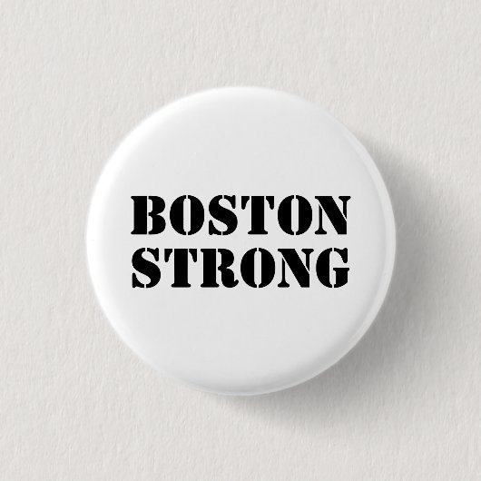 Badge Rond 2,50 Cm "Boston Strong" noir blanc (Devant)