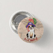 Badge Rond 2,50 Cm Boston Terrier Pirate (Devant & derrière)