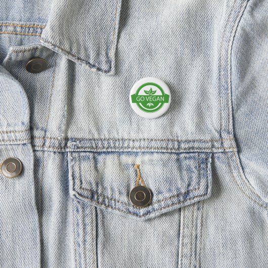 Badge Rond 2,50 Cm Boton Go Vegan (En situation)