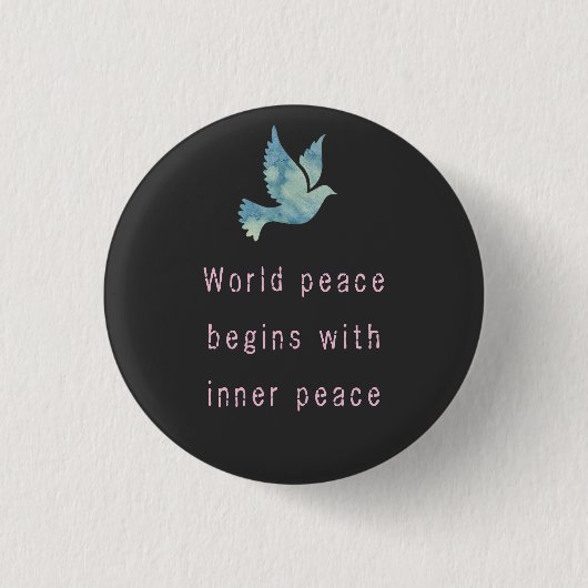BADGE ROND 2,50 CM BOTON WORLD PEACE (Devant)