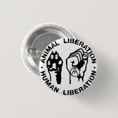 Badge Rond 2,50 Cm Bottom libération animale (Devant & derrière)