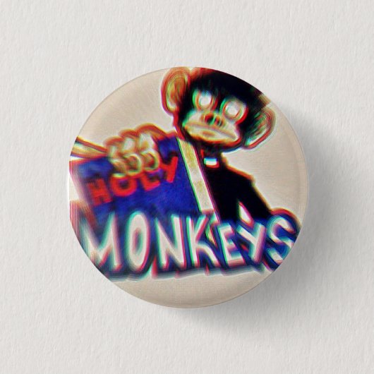 Badge Rond 2,50 Cm Botton Holy Monkeys (Devant)