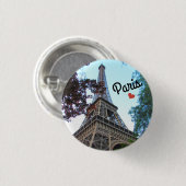 Badge Rond 2,50 Cm Botton/Pin ~ Paris, France (Devant & derrière)
