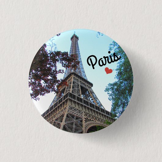 Badge Rond 2,50 Cm Botton/Pin ~ Paris, France (Devant)