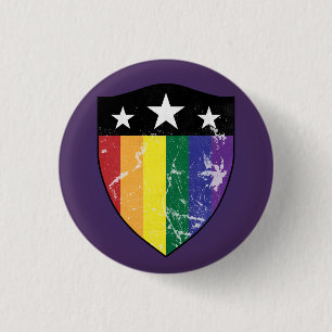 Badge Rond 2,50 Cm Bouclier 01 (LGBTQIA) de défenseur