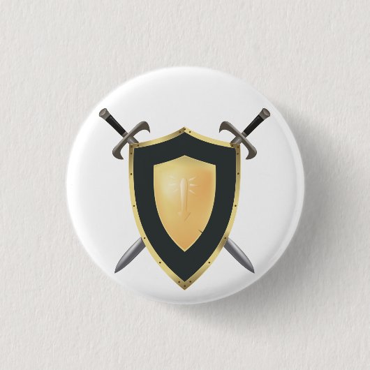 Badge Rond 2,50 Cm Bouclier de Wesnoth et boutons croisés de logo (Devant)