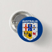 Badge Rond 2,50 Cm Bouclier des armes d'Australie (Devant & derrière)