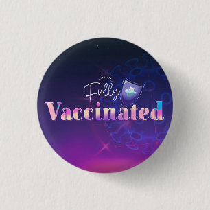 Badge Rond 2,50 Cm Bouclier holographique entièrement vacciné