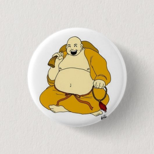 Badge Rond 2,50 Cm bouddha rire (Devant)