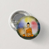 Badge Rond 2,50 Cm Bouddha's Enlightenment & Dharma Wheel Button (Devant & derrière)