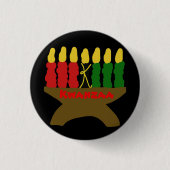 Badge Rond 2,50 Cm Bougies Kwanzaa (Devant)