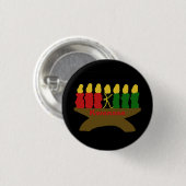 Badge Rond 2,50 Cm Bougies Kwanzaa Kinara (Devant & derrière)