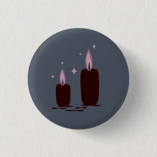 Badge Rond 2,50 Cm Bougies magiques de Halloween sorcière au clair de
