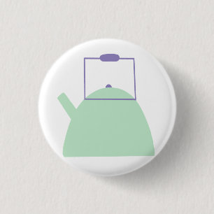 Badge Rond 2,50 Cm Bouilloire à thé vert clair