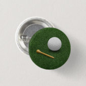 Badge Rond 2,50 Cm Boule de golf en vert pour Golfer (Devant & derrière)