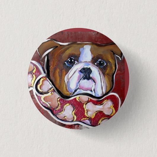 Badge Rond 2,50 Cm Bouledogue (Devant)