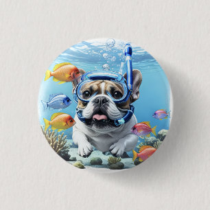 Badge Rond 2,50 Cm Bouledogue français en vacances Bouledogue Françai